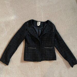 Anthropologie Tulle Sparkly Black Studded Jacket